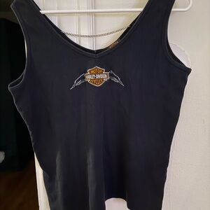 Vintage Harley-Davidson Black Tank Top with Logo